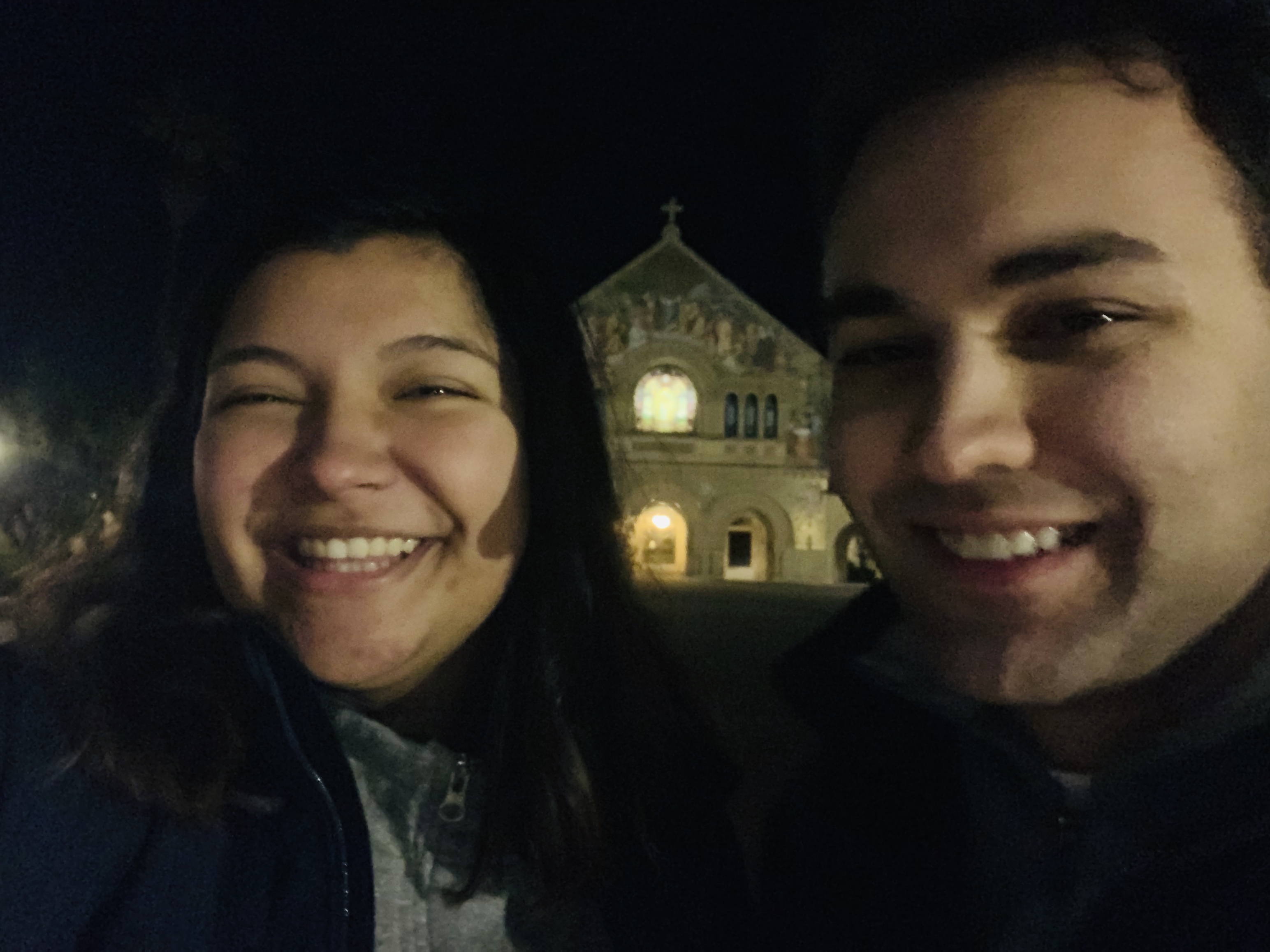 Jamie and Brian at Memorial Church on their first date